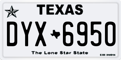 TX license plate DYX6950