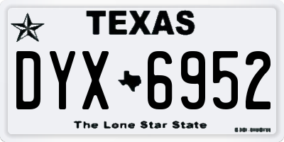 TX license plate DYX6952