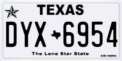 TX license plate DYX6954
