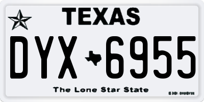 TX license plate DYX6955