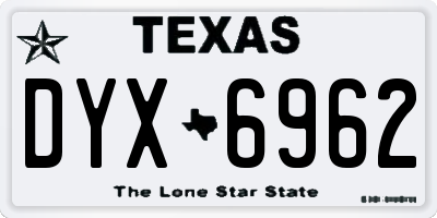 TX license plate DYX6962