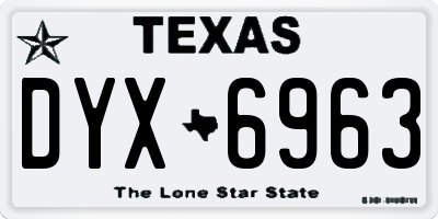 TX license plate DYX6963