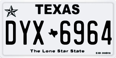 TX license plate DYX6964