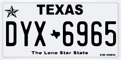 TX license plate DYX6965