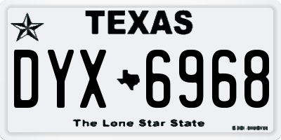 TX license plate DYX6968