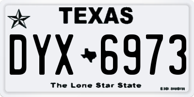 TX license plate DYX6973