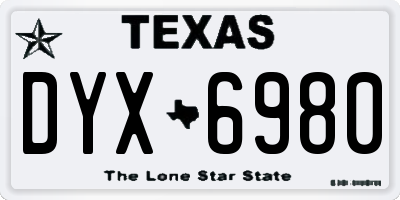 TX license plate DYX6980