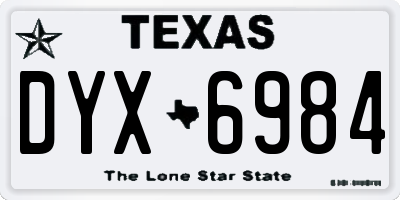 TX license plate DYX6984