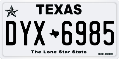 TX license plate DYX6985