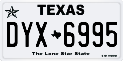 TX license plate DYX6995