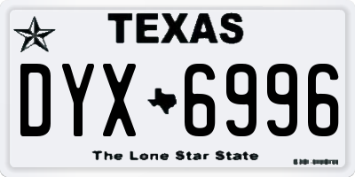 TX license plate DYX6996