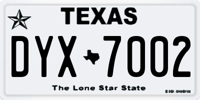 TX license plate DYX7002