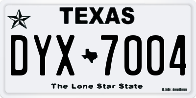 TX license plate DYX7004