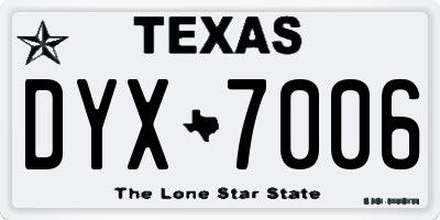 TX license plate DYX7006