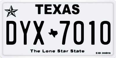 TX license plate DYX7010