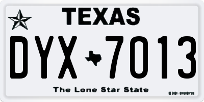 TX license plate DYX7013