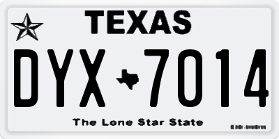 TX license plate DYX7014