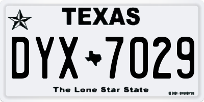 TX license plate DYX7029