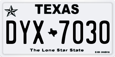 TX license plate DYX7030