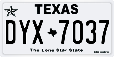 TX license plate DYX7037