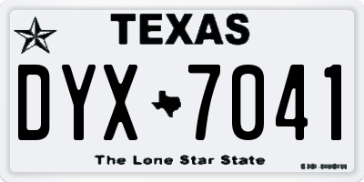 TX license plate DYX7041