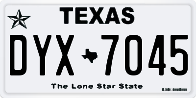 TX license plate DYX7045