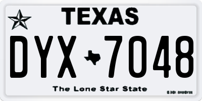 TX license plate DYX7048