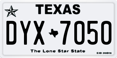 TX license plate DYX7050