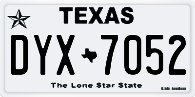 TX license plate DYX7052
