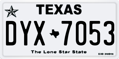 TX license plate DYX7053