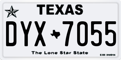 TX license plate DYX7055