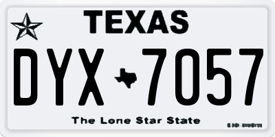 TX license plate DYX7057