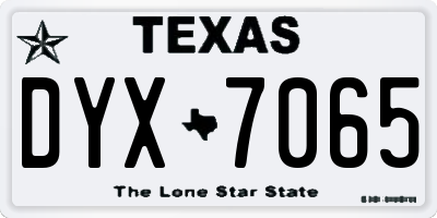 TX license plate DYX7065