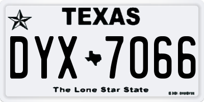 TX license plate DYX7066