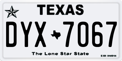 TX license plate DYX7067