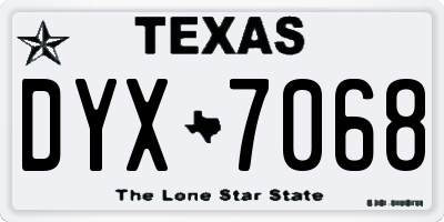 TX license plate DYX7068