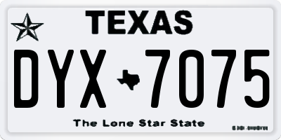 TX license plate DYX7075