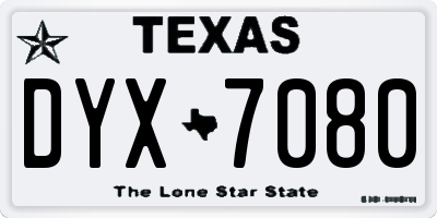 TX license plate DYX7080