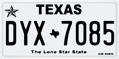 TX license plate DYX7085