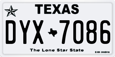 TX license plate DYX7086