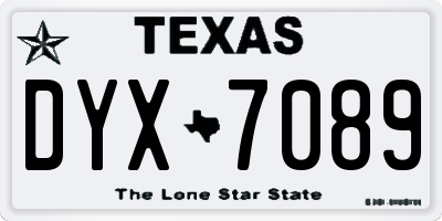TX license plate DYX7089