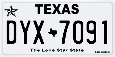 TX license plate DYX7091
