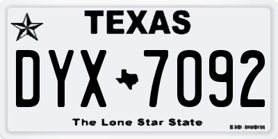 TX license plate DYX7092