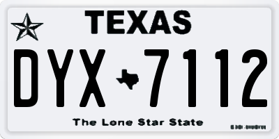 TX license plate DYX7112
