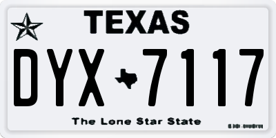 TX license plate DYX7117