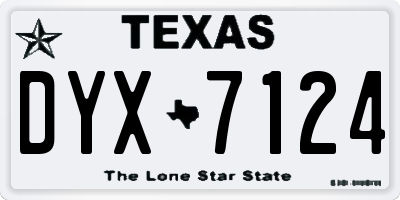TX license plate DYX7124