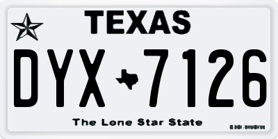 TX license plate DYX7126