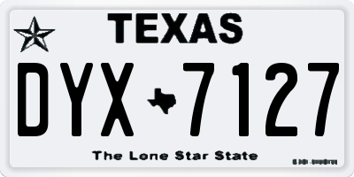 TX license plate DYX7127