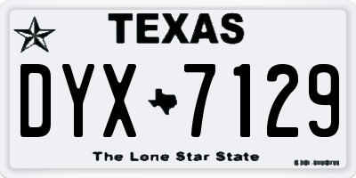 TX license plate DYX7129