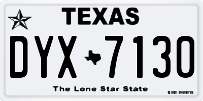 TX license plate DYX7130
